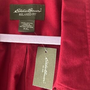 Eddie Bauer Buttoned Long Sleeve Crimson Relaxed Fit Jacket XXL NWT